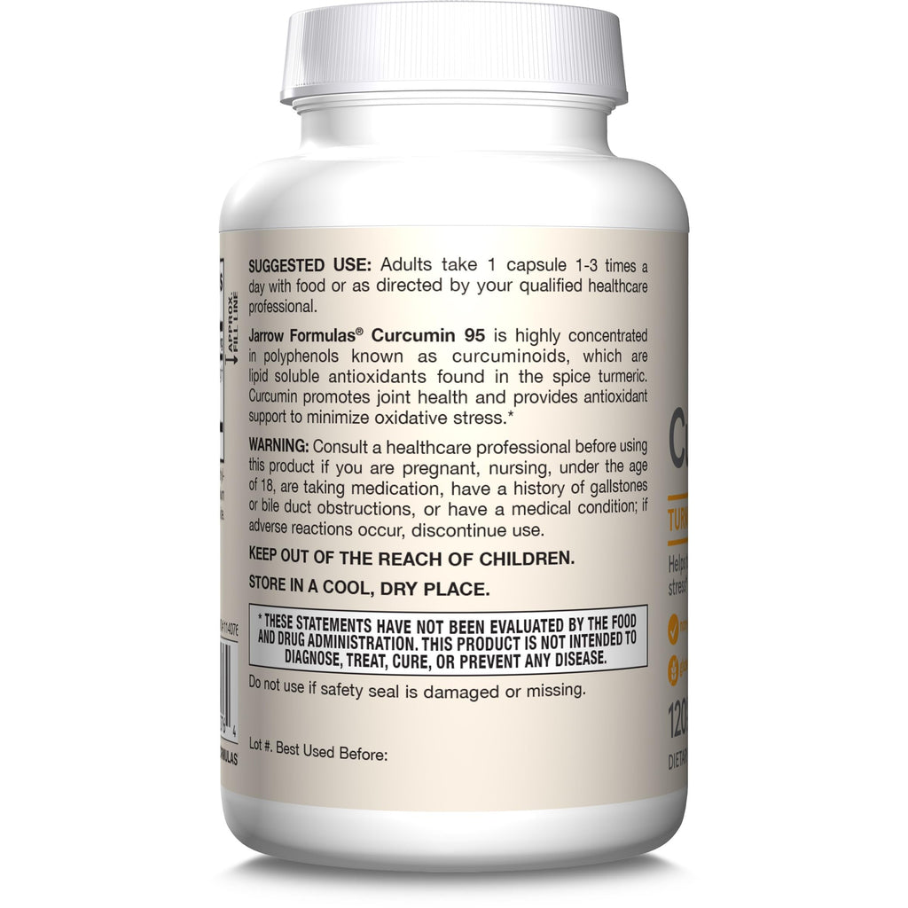 Jarrow Formulas Curcumin 95 500 mg Joint Support - 120 Capsules - image 9