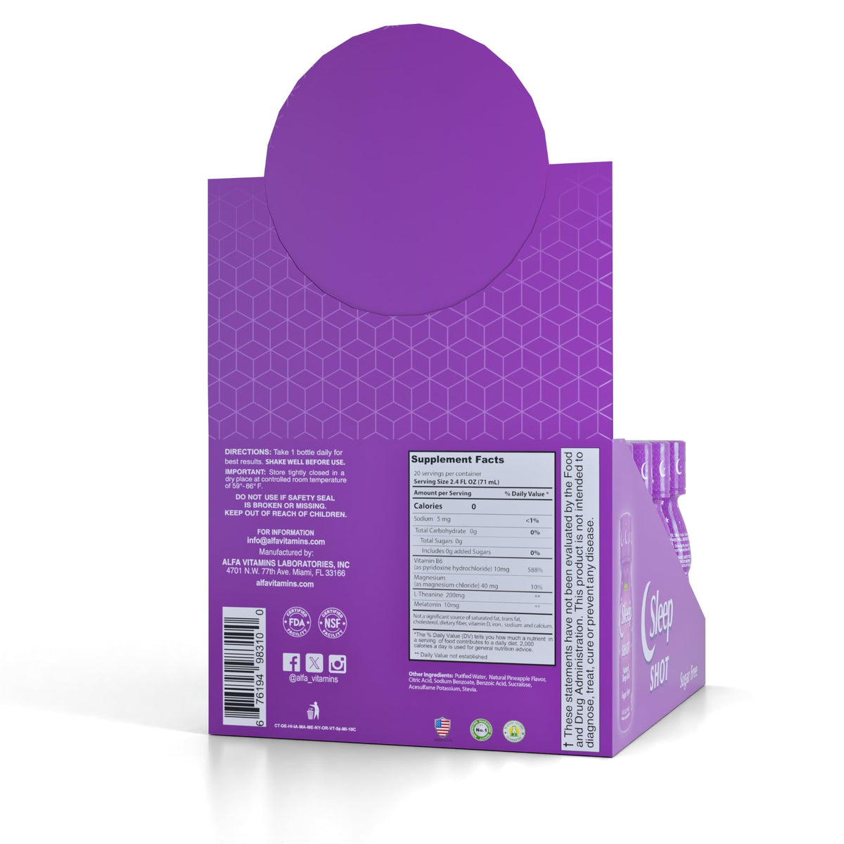 Alfa Vitamins Sleep Shot with Melatonin 10mg - 20 Pack - image 4