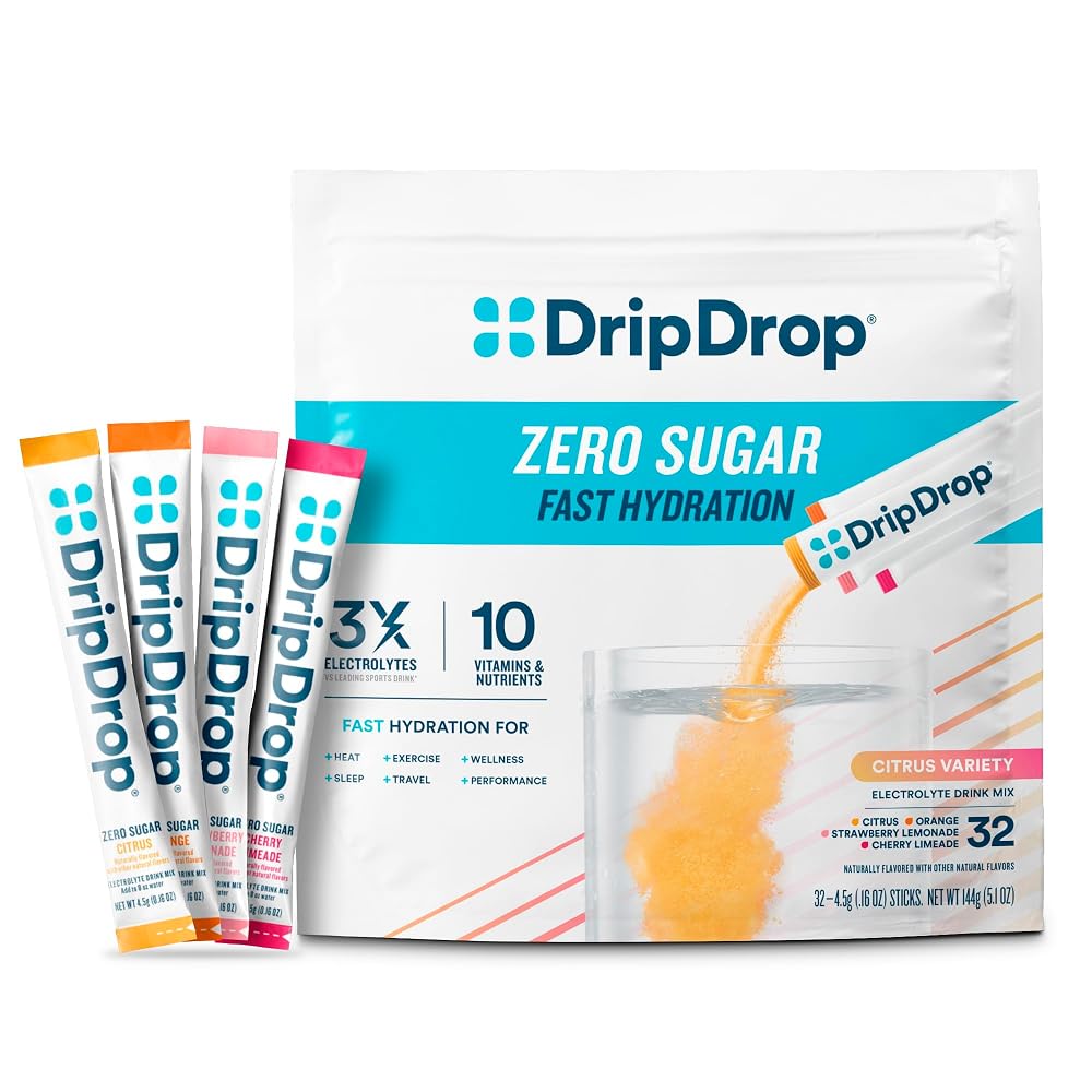 DripDrop Hydration - Zero Sugar Electrolyte Powder Packets Keto
