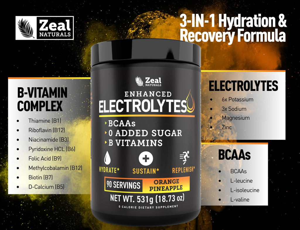 Zeal Naturals Electrolyte Powder - 90 Servings