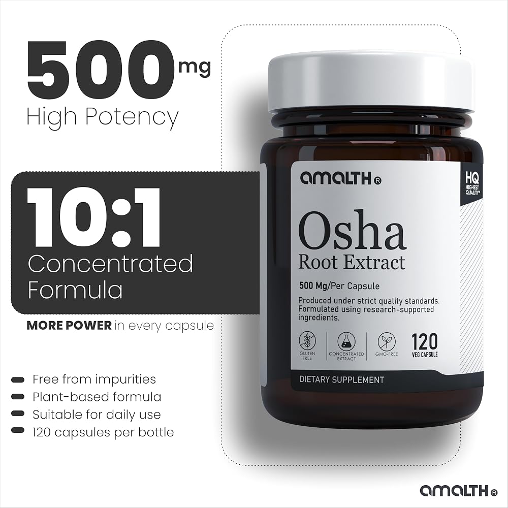 AMALTH OSHA Root Extract 500 mg - 120 Vegetarian Capsules - image 3
