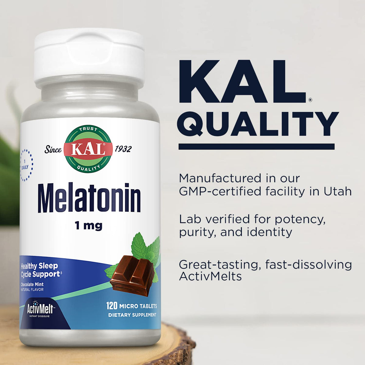 KAL Melatonin 1mg Sleep Aid - 120 Micro Tabs - image 4