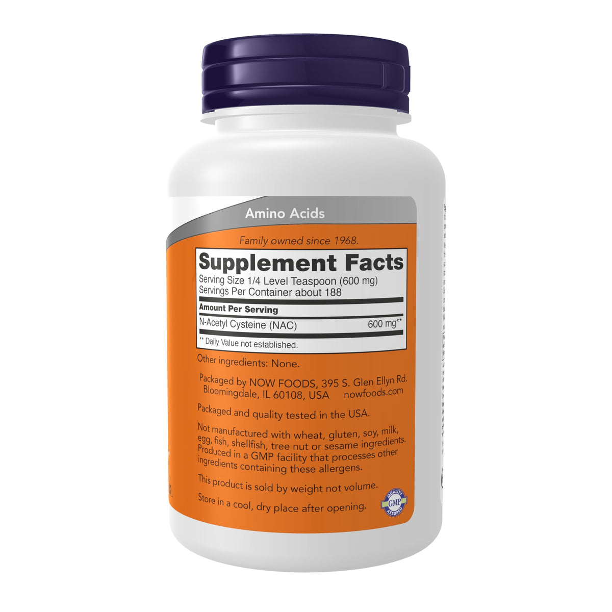 NOW NAC 600 mg Pure Powder Immune Support - 4 oz - image 2
