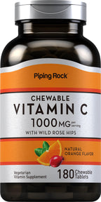 Piping Rock Vitamin C 1000mg Chewable Tablets - 180 Count