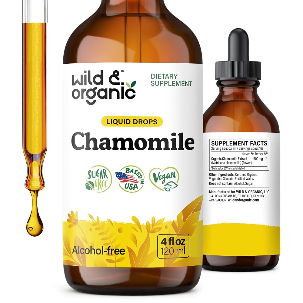 Wild & Organic Chamomile Flower Supplement - Organic Chamomile Liquid