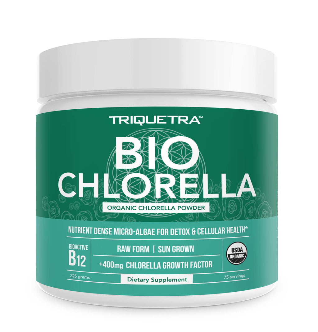 Triquetra Health Organic Chlorella Powder Raw Green Algae - 7.94 oz