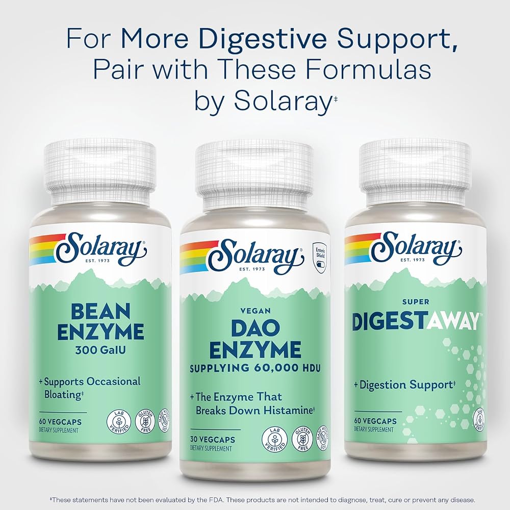 SOLARAY DAO Enzyme - Digestive Enzyme that Breaks Down Histamine - 60