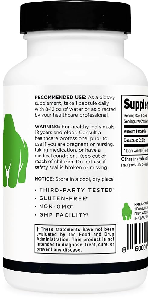 Primal Ox Bile 500mg Digestive Support - 120 Capsules - image 3