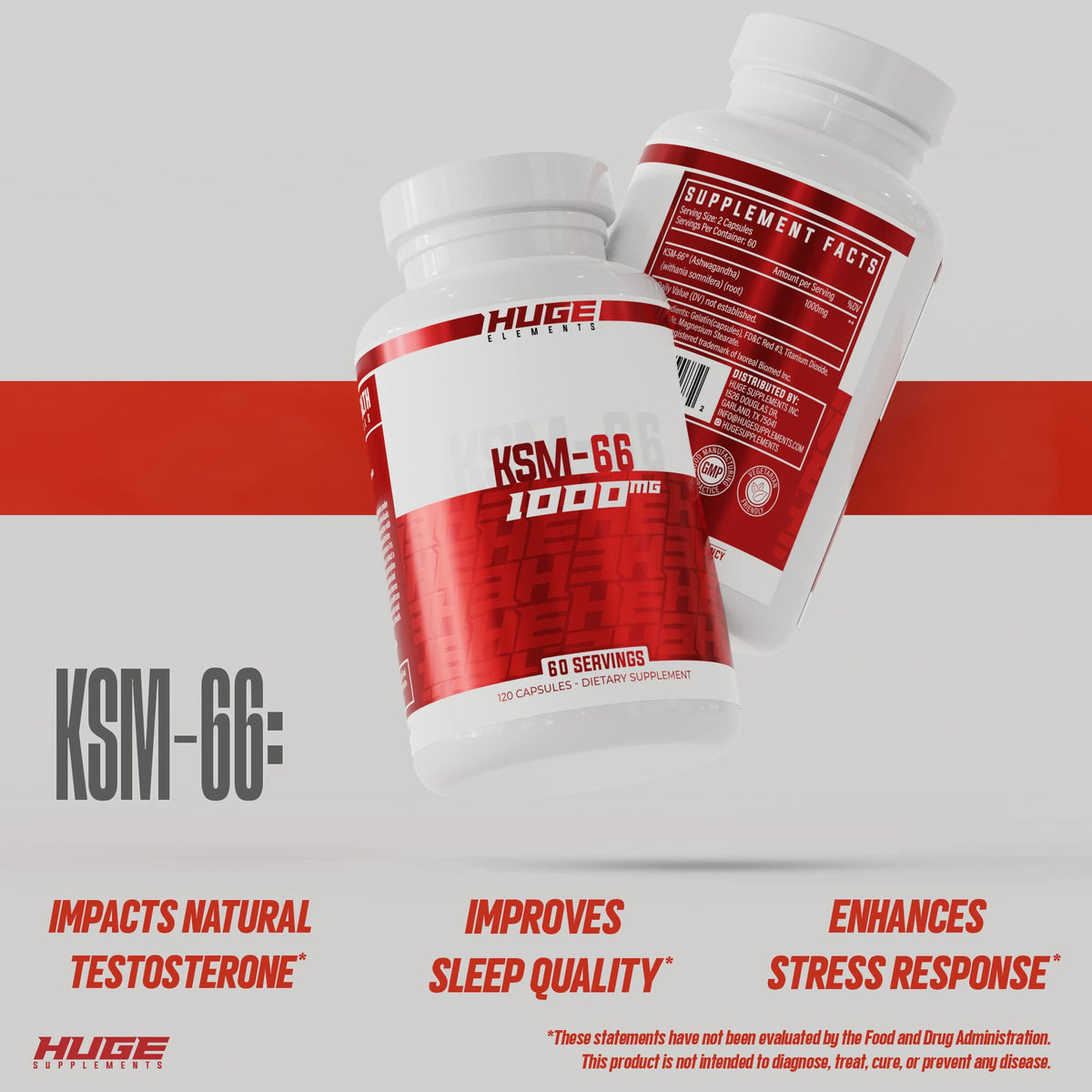 Huge Supplements KSM-66 Ashwagandha 1000mg - 120 Capsules - image 5