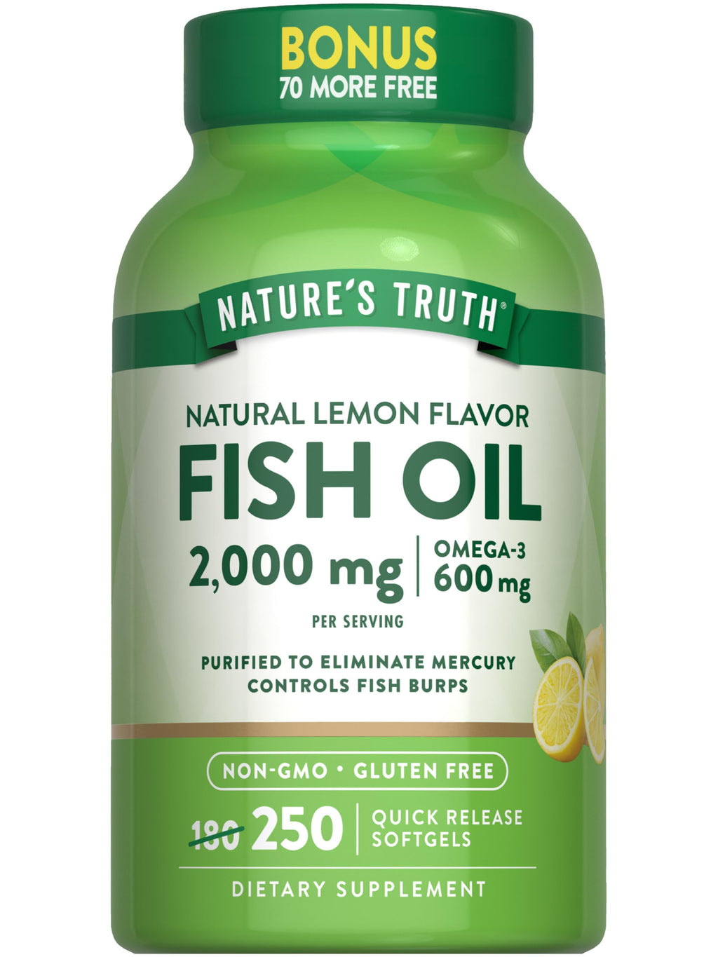 Nature's Truth Fish Oil 2000 mg Omega-3 - 250 Softgels