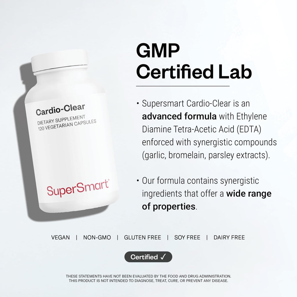 Supersmart Cardio Clear Garlic EDTA Supplement - 120 Vegetarian Capsules - image 5