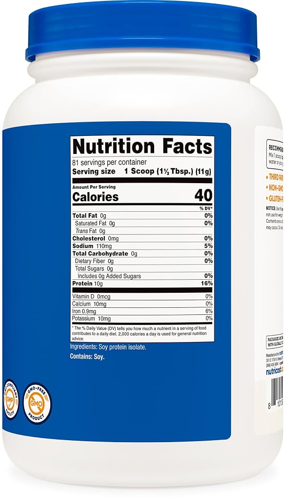 Nutricost Soy Protein Isolate Powder Unflavored - 2 lbs - image 5