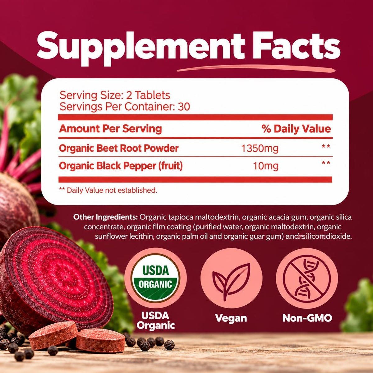 The Feel Great Vitamin Company Organic Beet Root Powder Tablets - 60 Count - image 4
