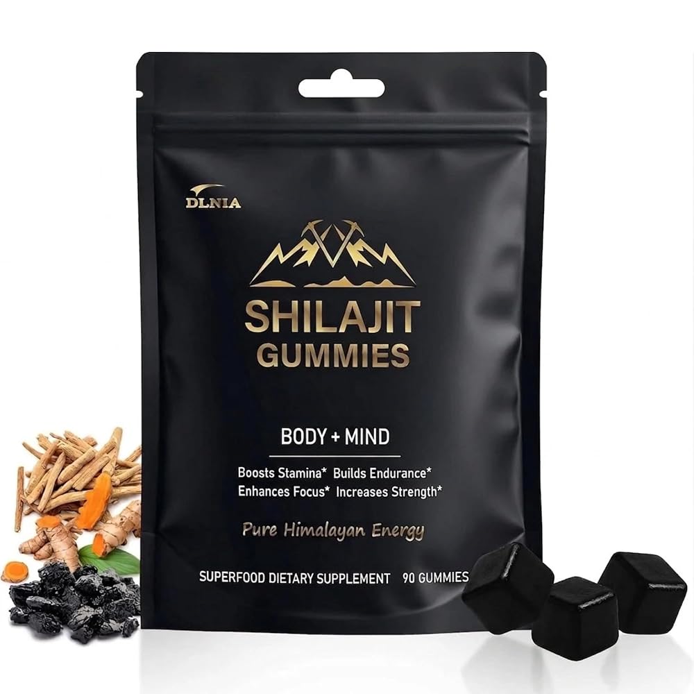 DLNIA KSM-66 Ashwagandha & Himalayan Shilajit Gummies - 90 Count