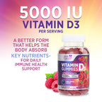 Health Nutrition Naturals Vitamin D3 Gummies 5000 IU (125 mcg)