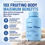 Advanced Bionetix Organic Lion's Mane Supplement - 120 Capsules - image 3