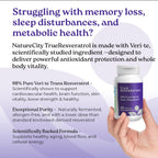 NatureCity TrueResveratrol 75mg Trans-Resveratrol - 60 Vegetarian Capsules - image 4