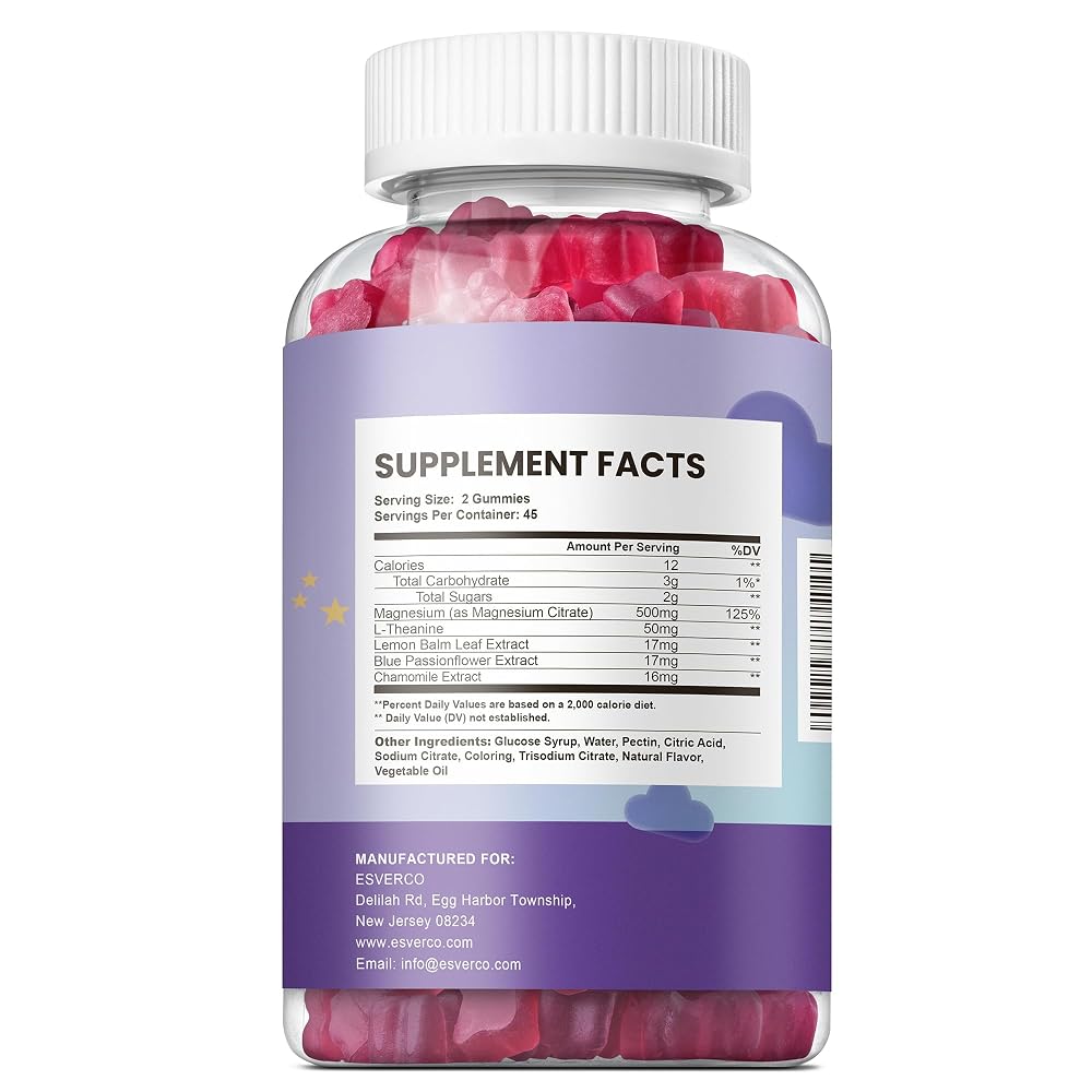 esverco Sleep Gummies, 500mg Magnesium Citrate