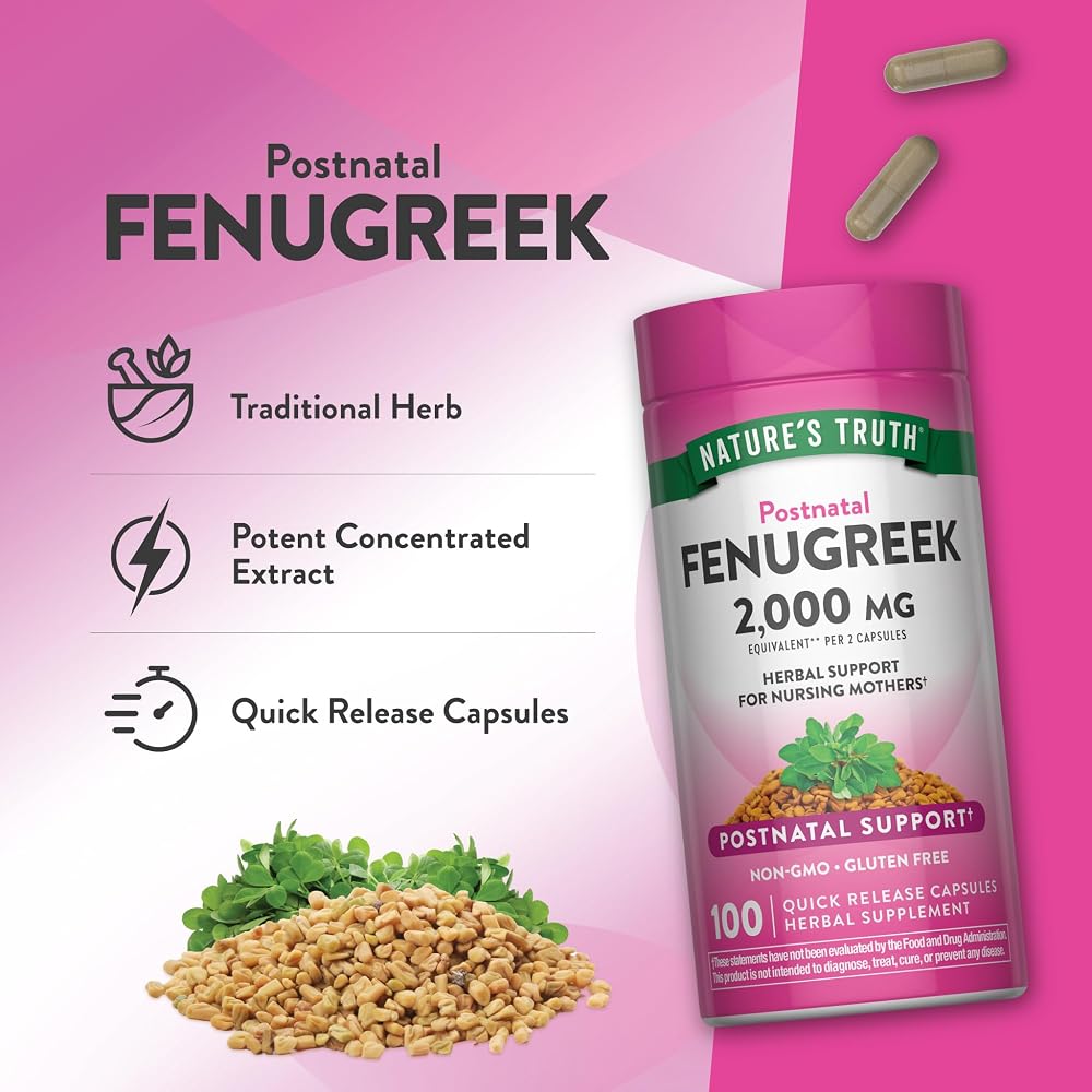 Nature's Truth Fenugreek Seed Capsules for Women - 100 Count - image 5