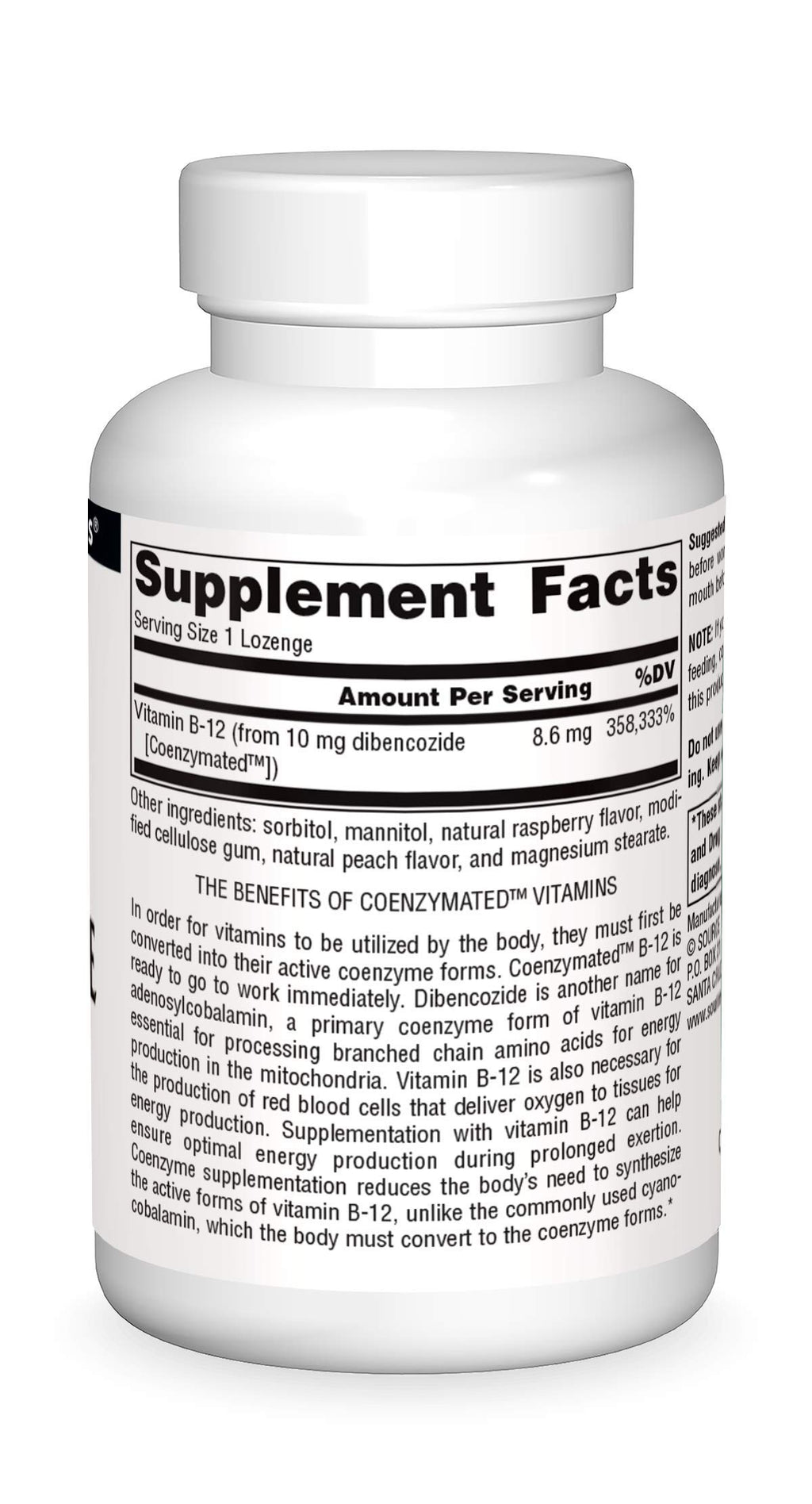 Source Naturals Dibencozide Coenzymated B-12 - 120 Lozenges - image 3