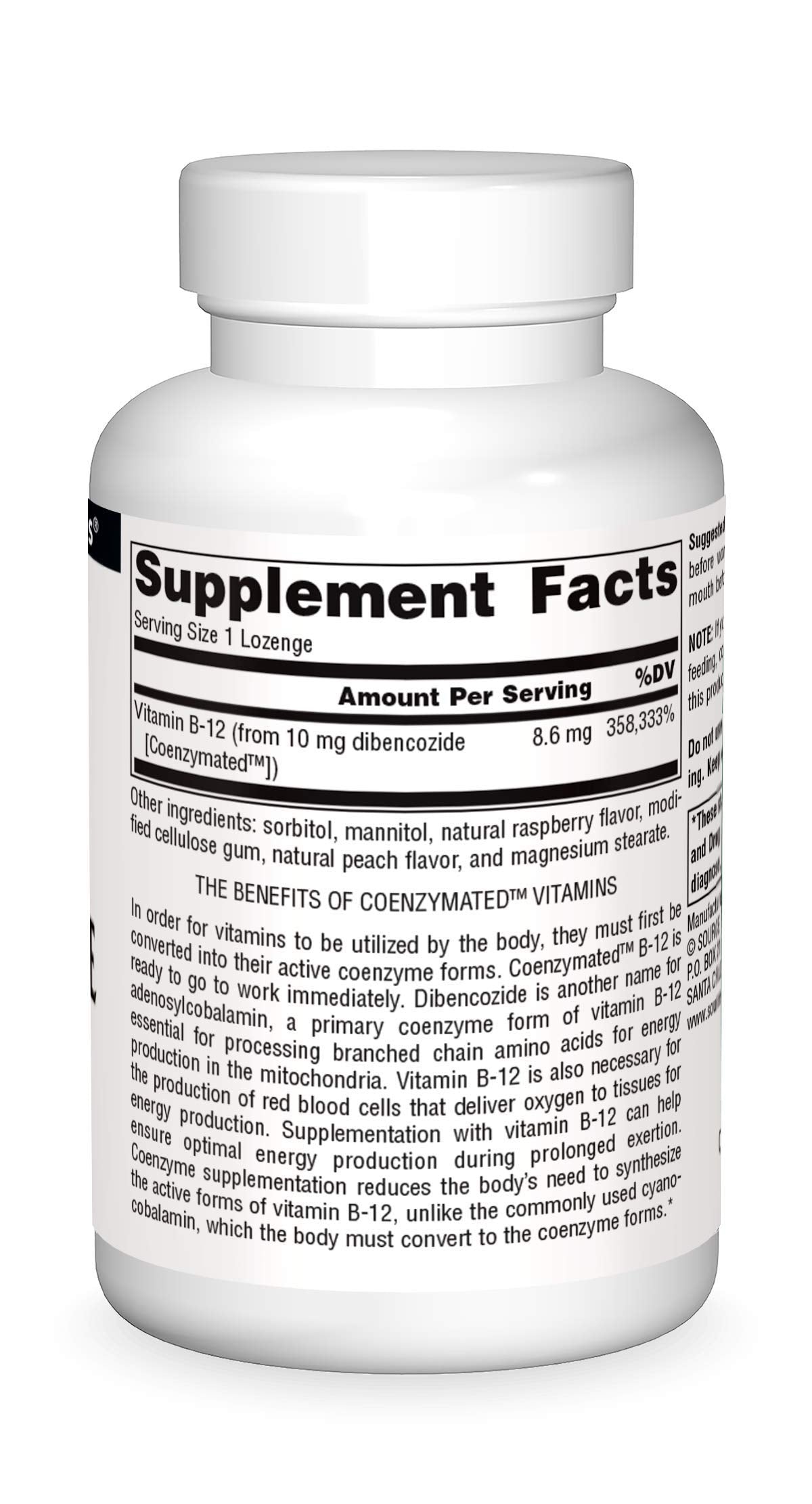 Source Naturals Dibencozide Coenzymated B-12 - 120 Lozenges - image 3