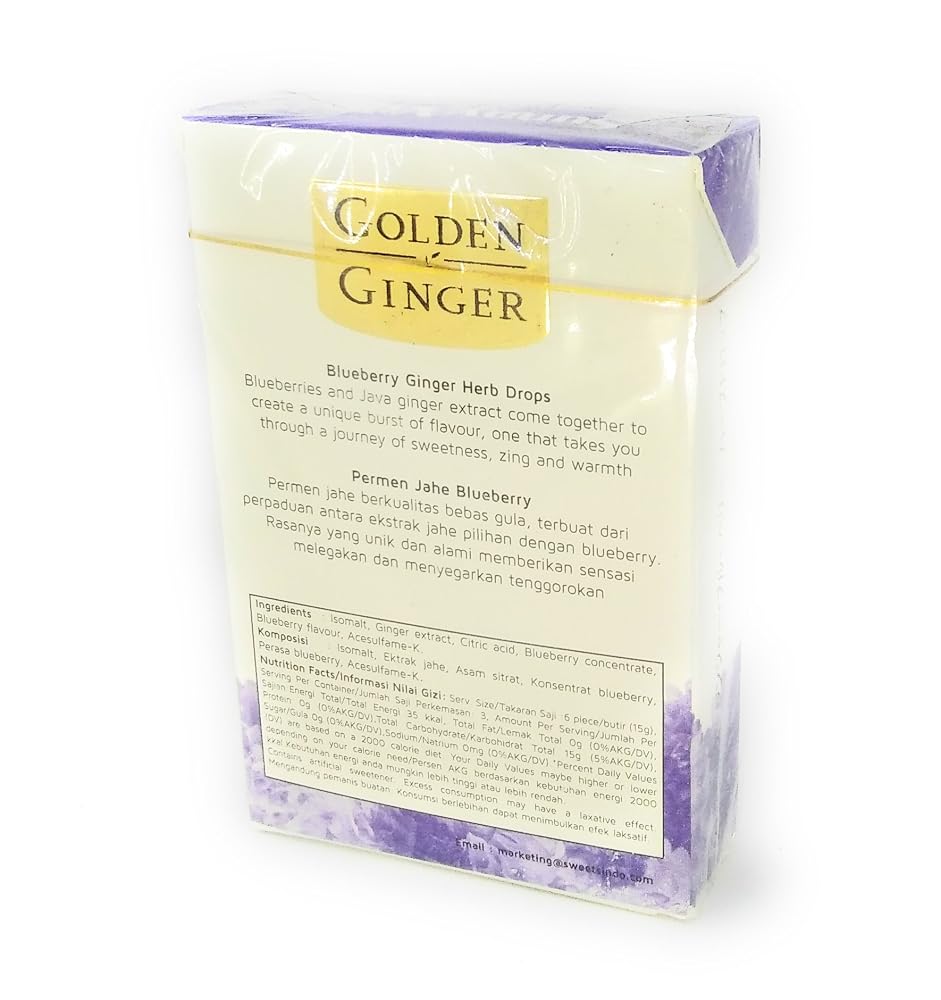 Golden Ginger Blueberry Gingerine Herb Drops Sugar Free - 2 x 45g - image 2