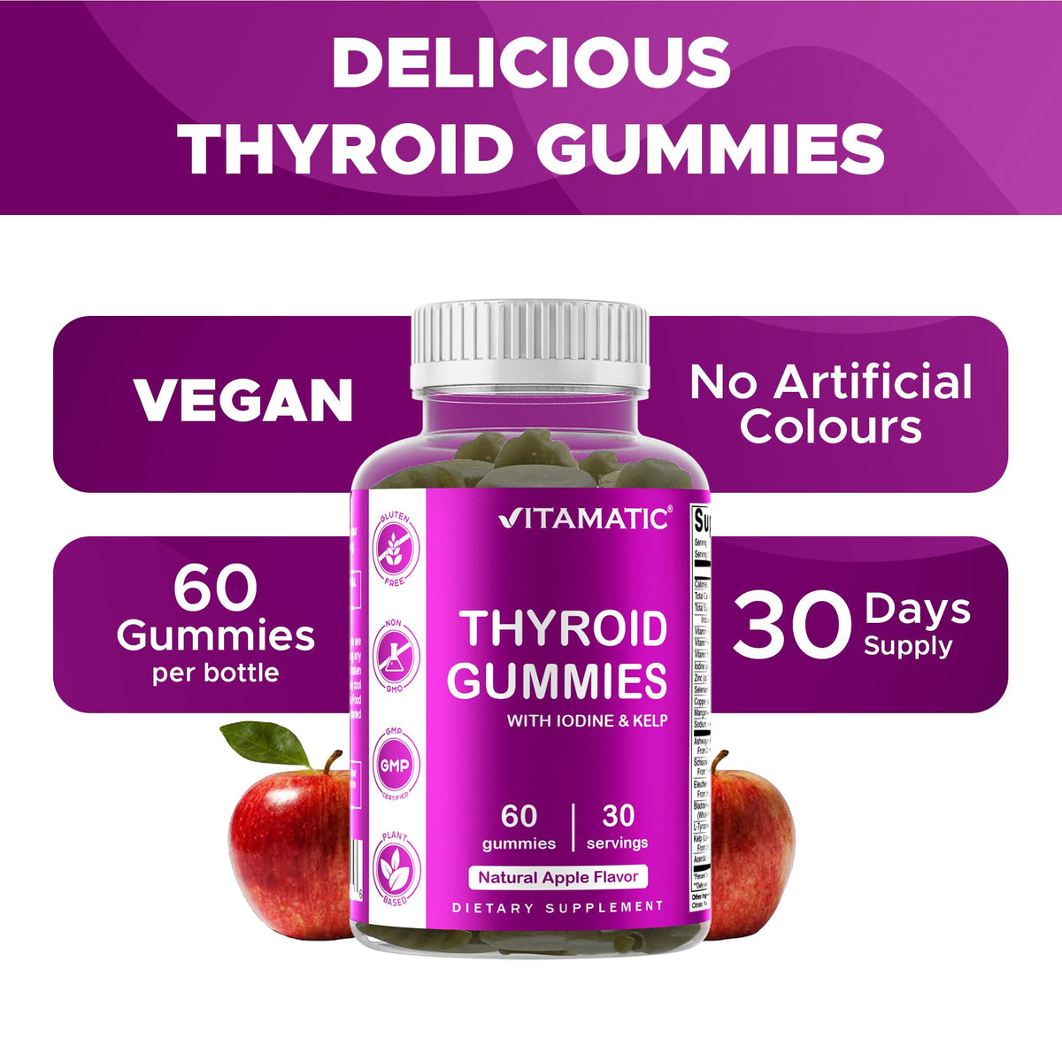 Vitamatic Thyroid Gummies with Iodine & Kelp - 60 Gummies - image 4