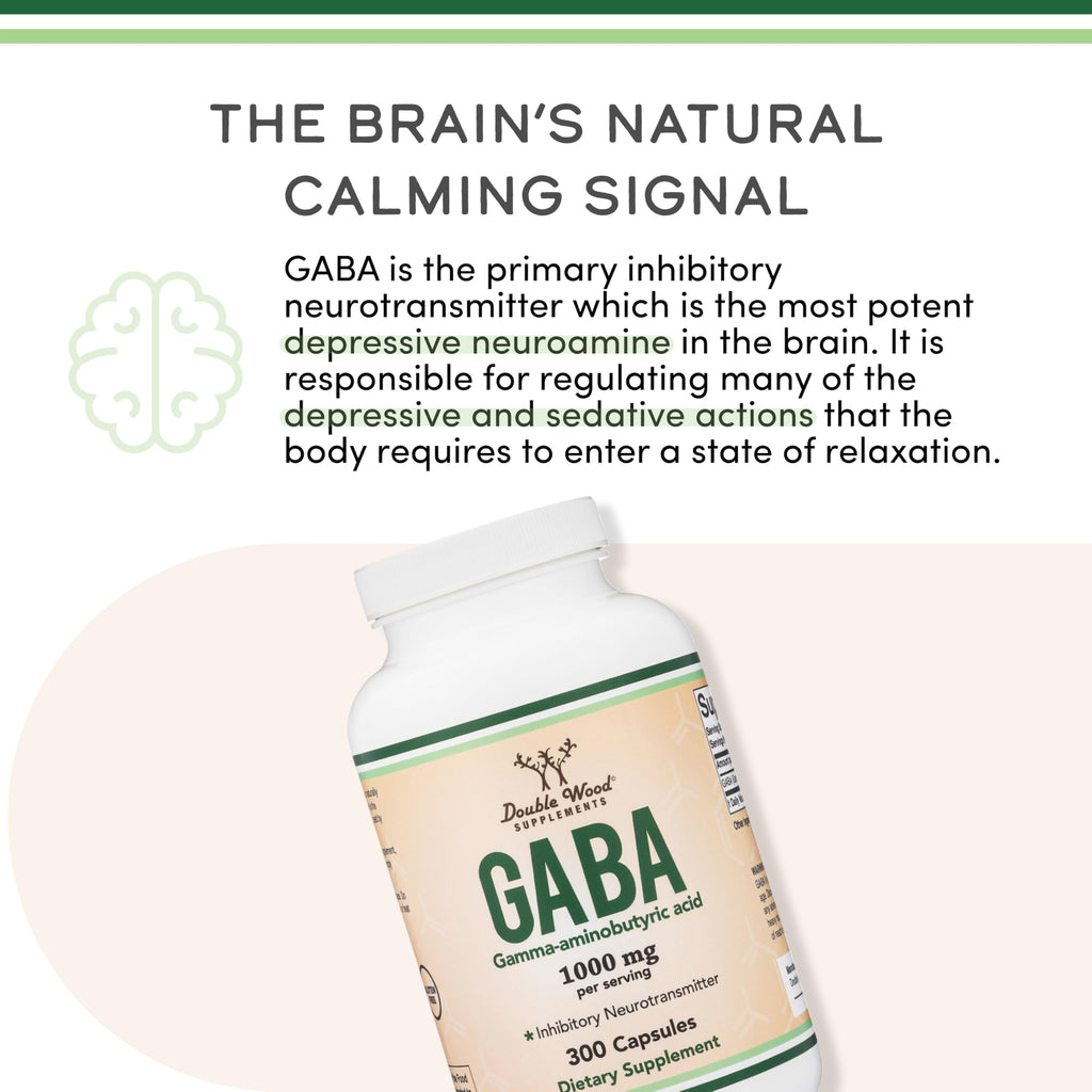 Double Wood Supplements GABA 1,000mg Extra Strength - 300 Capsules - image 5