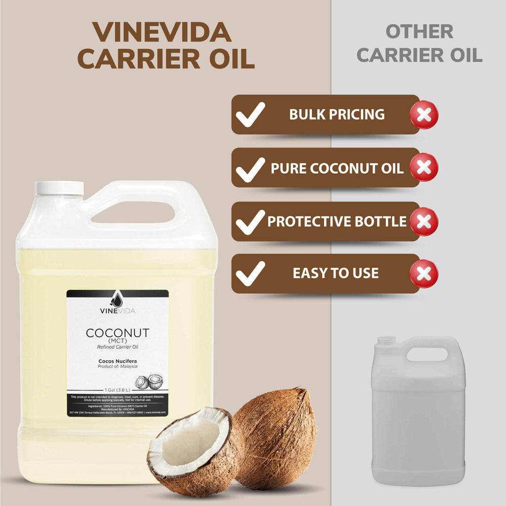VINEVIDA MCT Coconut Carrier Oil 4 oz - Undiluted MCT Coconut Oil 4