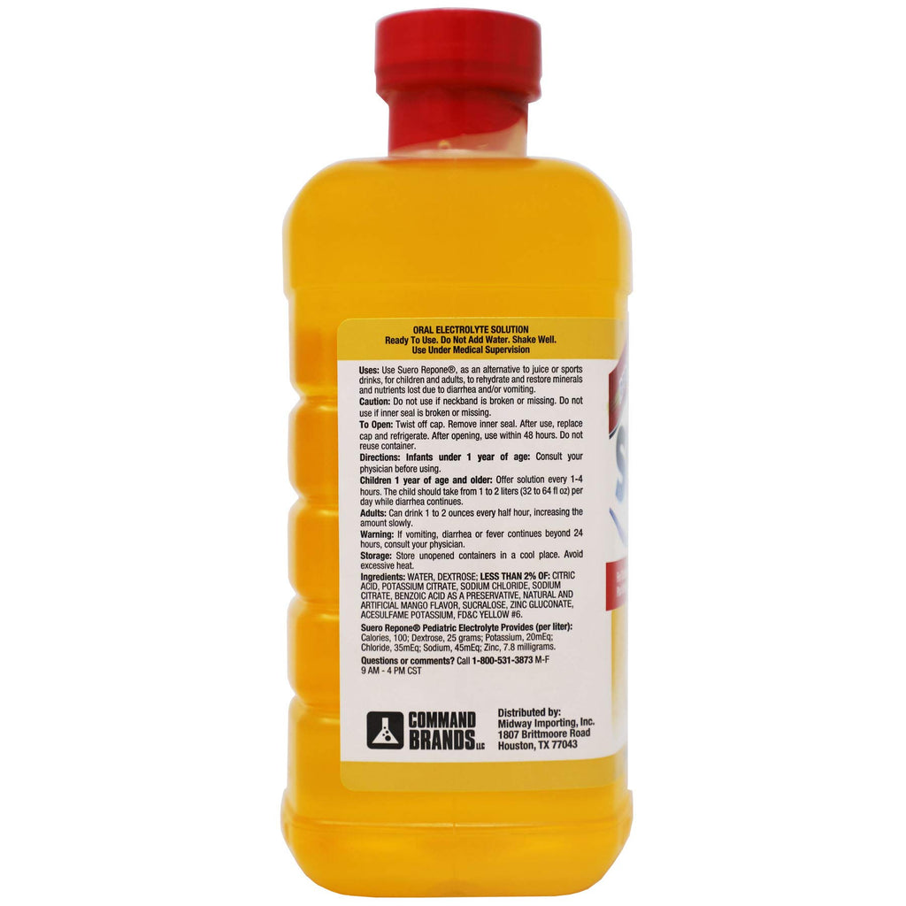 REPONE SUERO Electrolyte Solution with Zinc, Mango - 67.6 Fl Oz - image 2