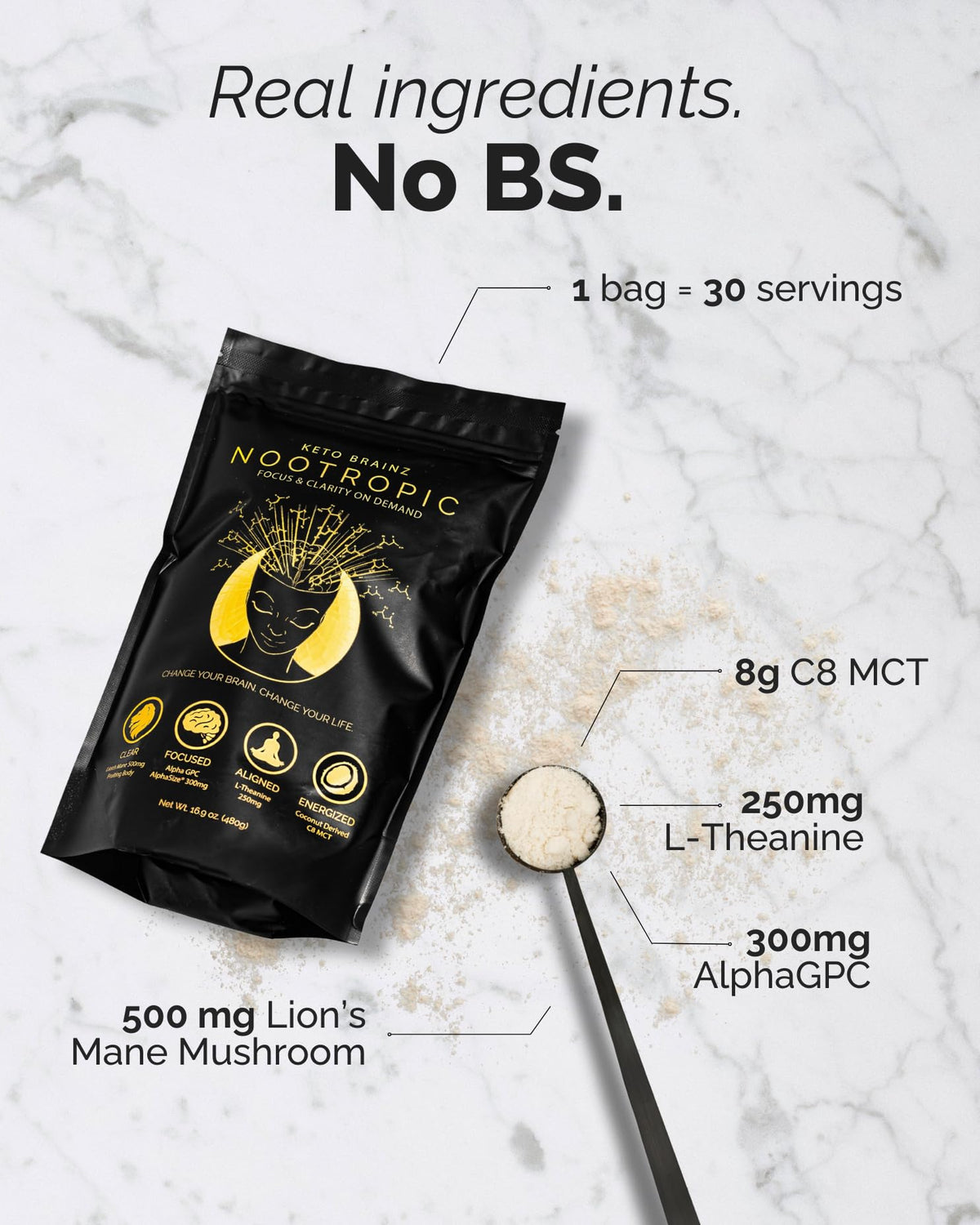 Keto Brainz Nootropic Creamer with Lion's Mane & C8 MCT - 30 Servings - image 5