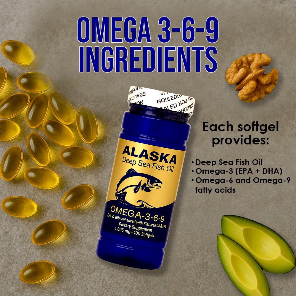 NCB Alaska Deep Sea Fish Oil Omega 3-6-9 - 100 Softgels - image 3