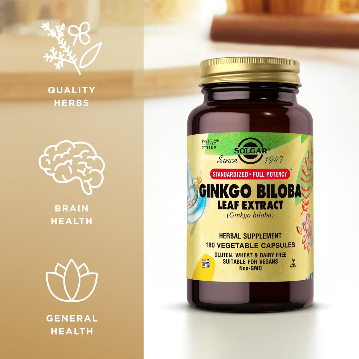 Solgar Ginkgo Biloba Leaf Extract - 180 Vegetable Capsules - image 4