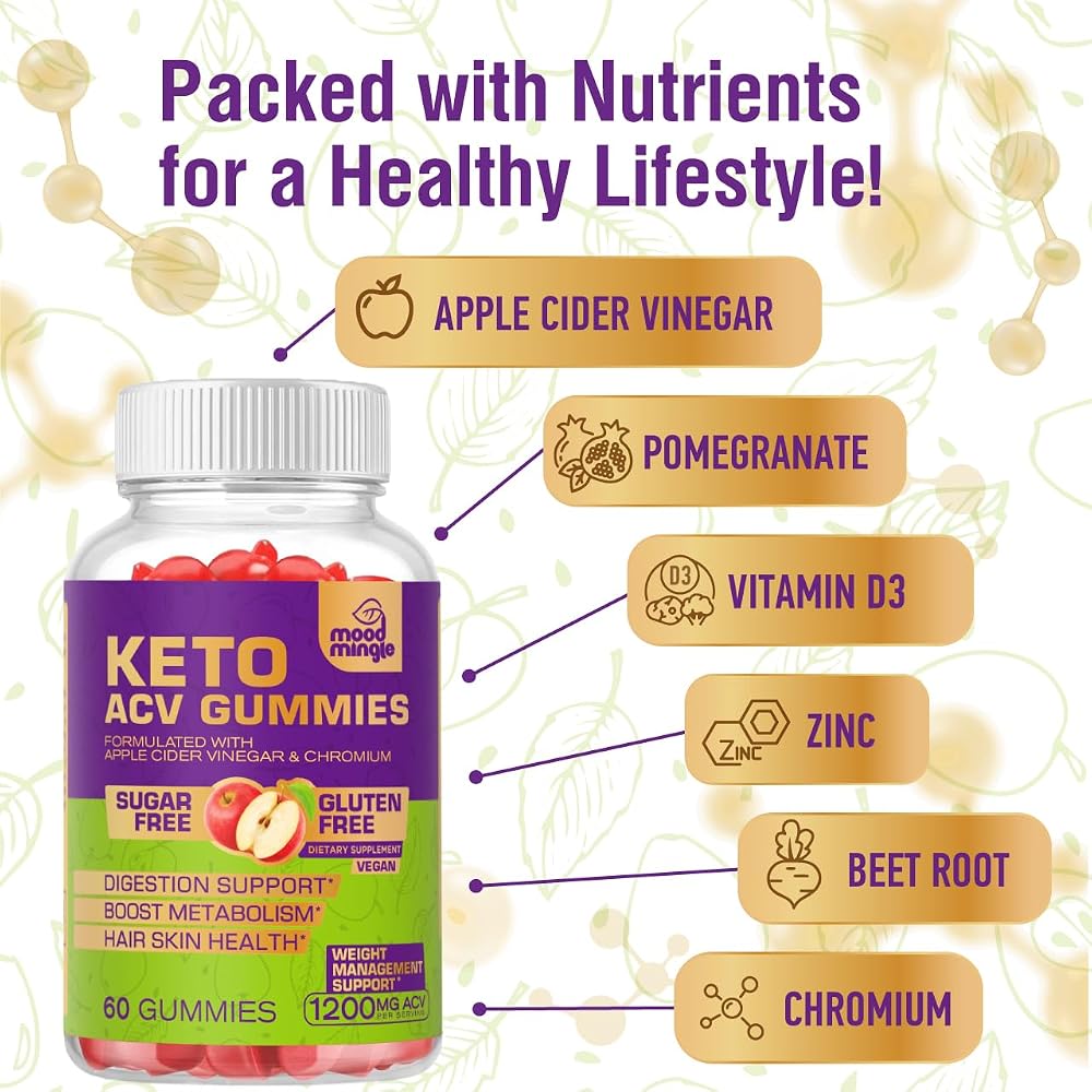 Mood Mingle Keto Acv Gummies Supplement for Women Men - Apple Cider