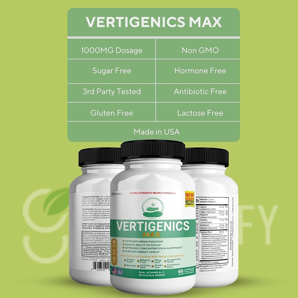 GREENVIFY Vertigenics Max Brain Support Supplement