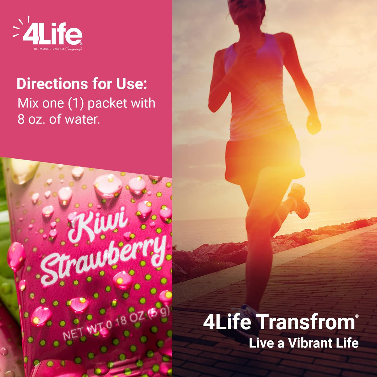 4Life Energy Go Stix Kiwi Strawberry Drink Mix with Amino Acids - 15 Packets - image 5