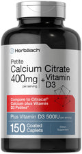 Horbäach Calcium Citrate 400mg with Vitamin D3 - 150 Caplets
