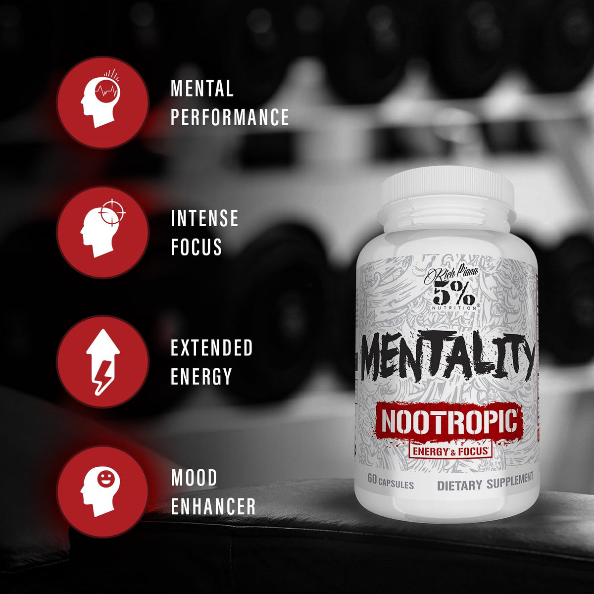 5% Nutrition Mentality Nootropic Brain Booster - 60 Capsules - image 3