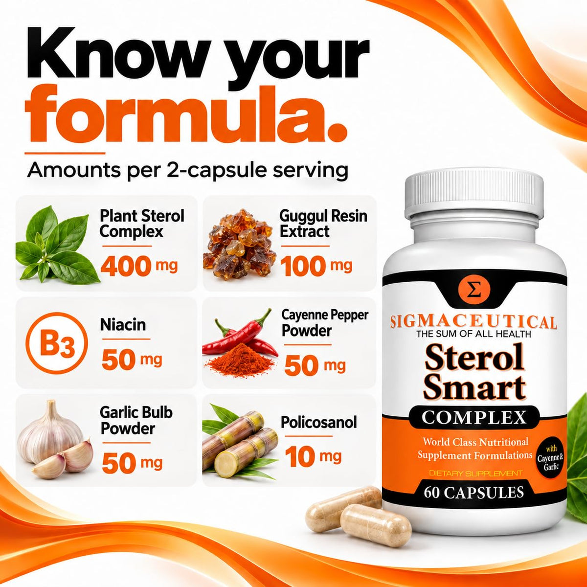 Sigmaceutical Plant Sterols with Beta Sitosterol - 60 Capsules - image 2