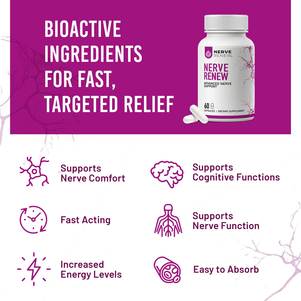NERVE RENEW Advanced Nerve Support Supplement - 60 Capsules - image 3