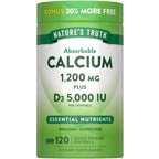 Nature's Truth Absorbable Calcium 1200 mg with Vitamin D3 - 120 Softgels