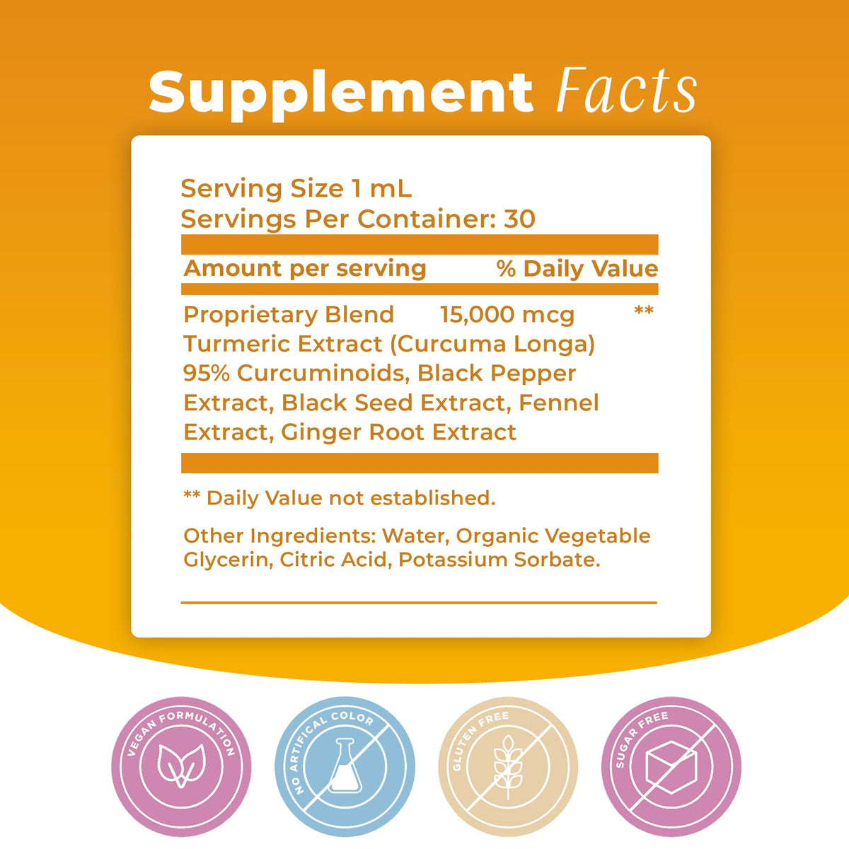 BIOTOPLEVEL Liquid Turmeric Curcumin with Black Pepper - 1.01 Fl Oz - image 5