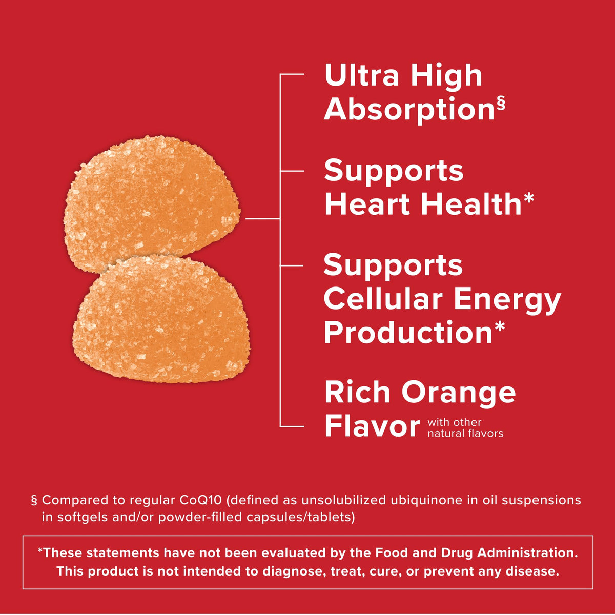 Qunol Gummy CoQ10 100mg Heart Health veganglutenfree Bottle Unisex