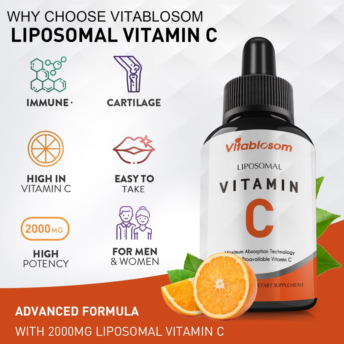 Vitablosom Liposomal Vitamin C 2000mg Liquid for Adults