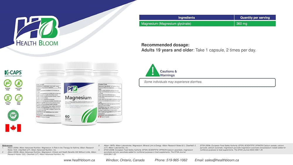 Health Bloom Magnesium Capsules for Muscle Function - 120 Capsules - image 5