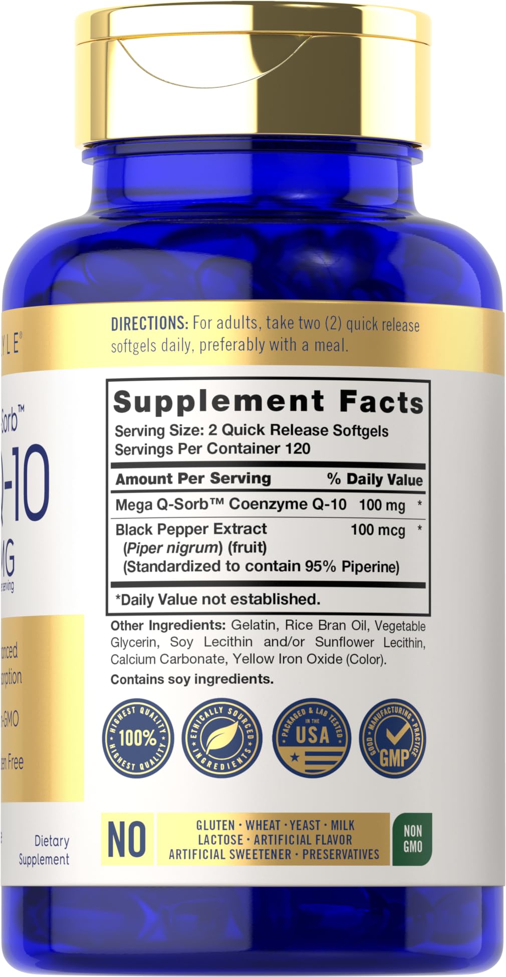 Carlyle CoQ10 100mg Softgels - 240 Count - image 2