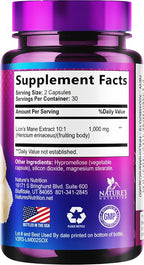 Nature's Nutrition Lion's Mane Mushroom Supplement - Extra Strength