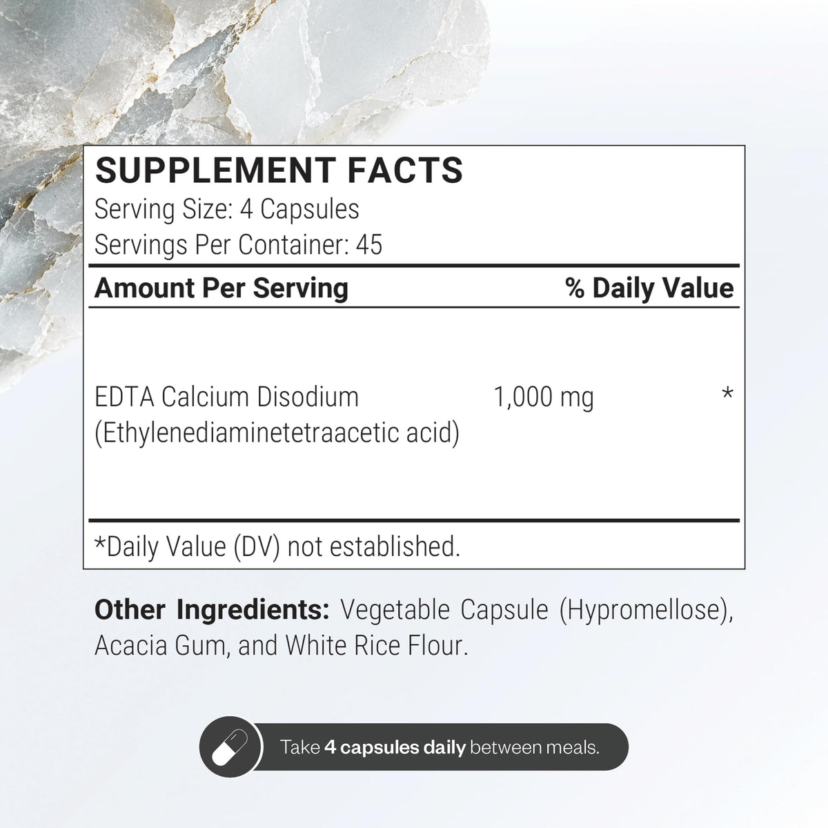 Supersmart EDTA Calcium Disodium 1000 mg - 180 Vegetarian Capsules - image 3