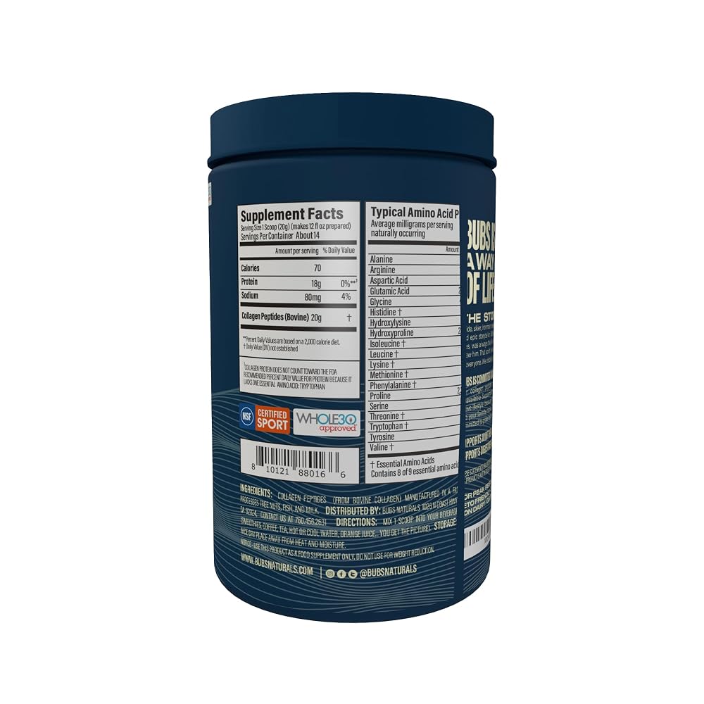 BUBS Naturals Bubs Naturals Collagen Peptides Pasture Raised Grass