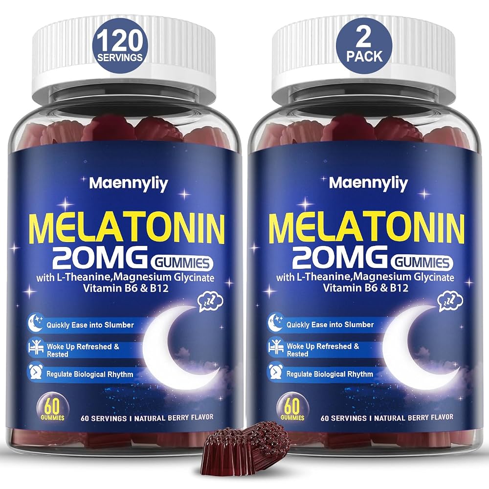 Maennyliy Melatonin 20mg Gummies for Adults - Sugar Free Melatonin